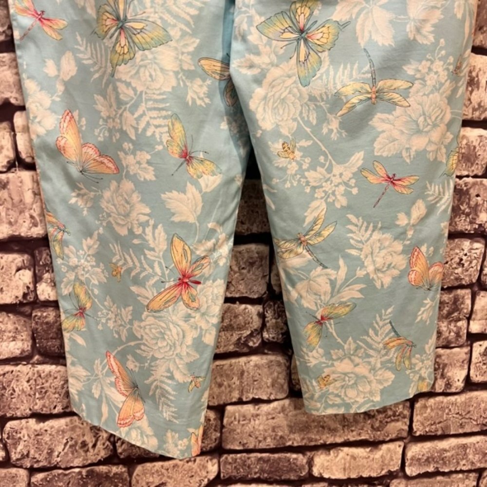 Talbots Blue, White & Yellow Crop Pants Size 16 Petite - Picture 7 of 9